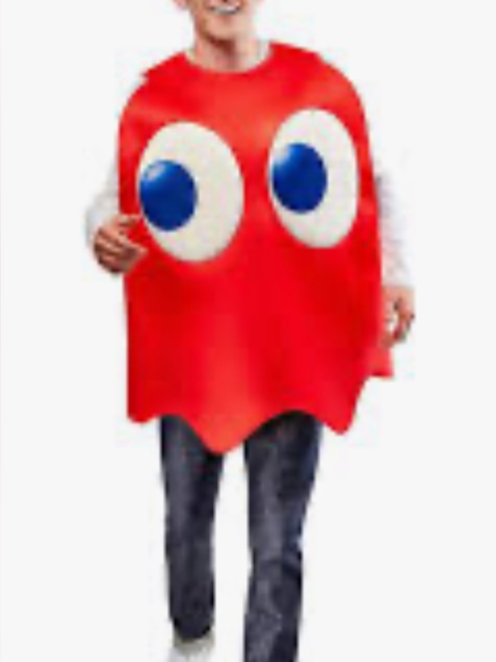 PAC-MAN BLINKY COSTUME Red Ghost Retro Halloween UNISEX